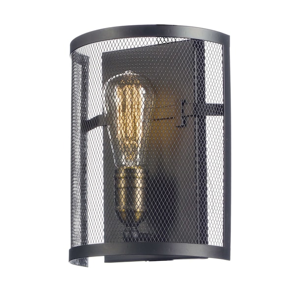 Maxim Lighting Palladium 1-Light Wall Sconce w/Bulbs, Black/Natural Aged Brass 20112BKNAB/BUL - main